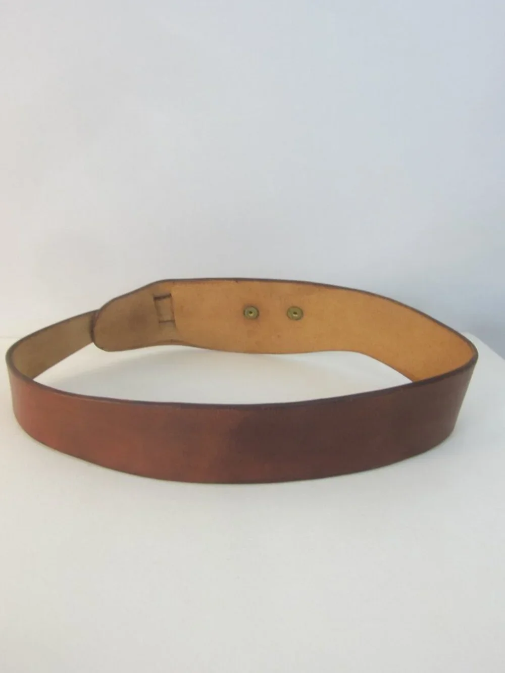 RARE 60s Vintage J.B. Starker Provincetown Handmade Brown Leather Belt XS 24-25